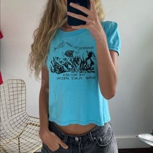 vintage blue baby tee